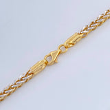 Cadena Franco 10.65gr / 25 1/2 in / Dos Oros Amarillo Blanco +3 18K +