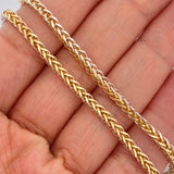 Cadena Franco 10.65gr / 25 1/2 in / Dos Oros Amarillo Blanco +3 18K +