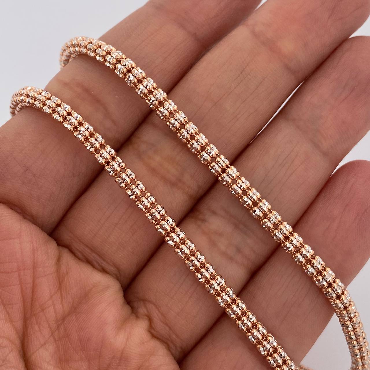 Ice Chain 28.1gr / 27.5in / Two Tone White Rose 18K +4 +