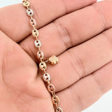 Tobillera GC Treboles 5.6gr / 9 3/4 in / 4mm Tres Oros 18K $