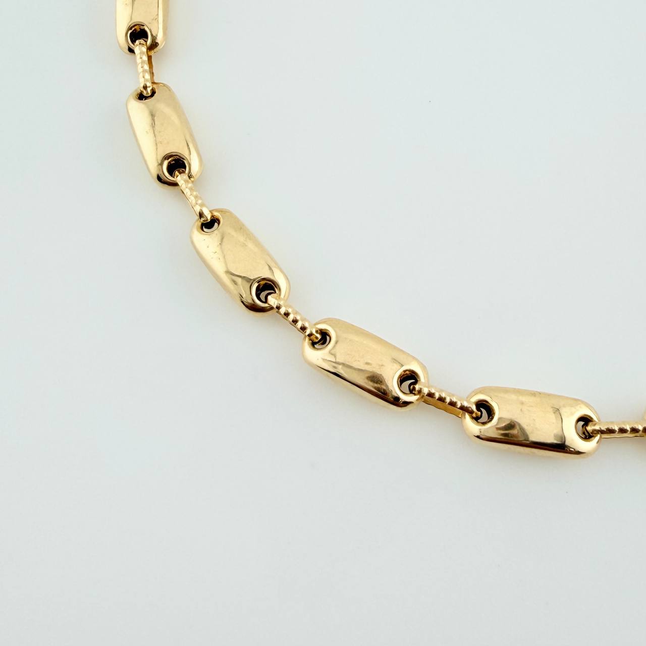 Pulso Rustico Eslabon 5.3gr / 8 1/4 in / 4.53mm Oro Amarillo 18K $