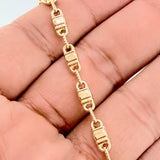 Rustic Square Barrel Bracelet 4.6gr / 7 3/4 in / 4.4mm Yellow Gold 18K $