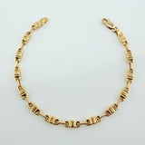 Rustic Square Barrel Bracelet 4.6gr / 7 3/4 in / 4.4mm Yellow Gold 18K $