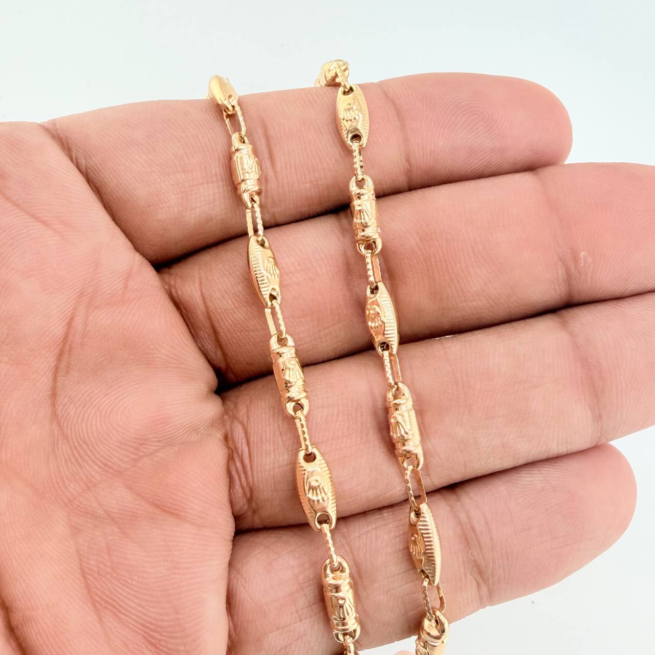 Cadena Rustica Eslabon Corona 12.95gr / 24 1/2 in / 3.82mm Oro Amarillo 18K $