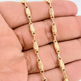 Rustic Screw Barrel Chain 12.45gr / 24 in / 4.1mm Yellow Gold 18K $