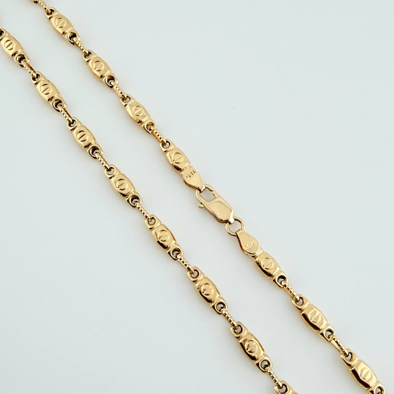 Rustic Screw Barrel Chain 12.45gr / 24 in / 4.1mm Yellow Gold 18K $