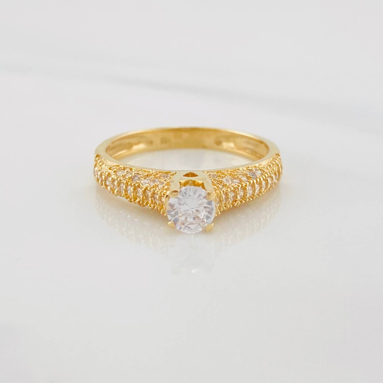 Solitaire Ring Dense 3g / T6 3/4 Yellow Gold 18K