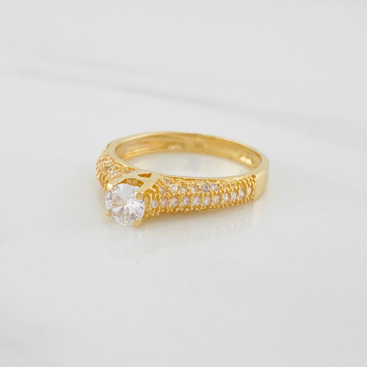 Solitaire Ring Dense 3g / T6 3/4 Yellow Gold 18K