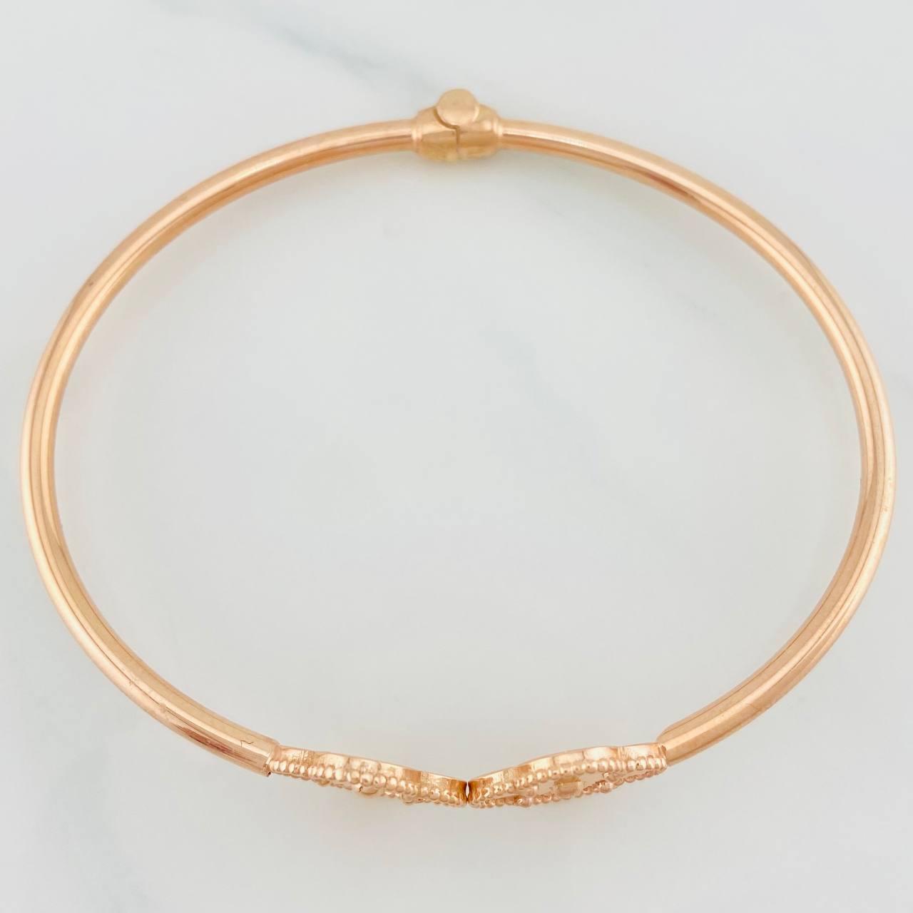 Pulso Aro Trebol 7.3g / 6 3/4 in / 2.4mm Oro Rosa 18K