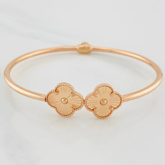 Pulso Aro Trebol 7.3g / 6 3/4 in / 2.4mm Oro Rosa 18K