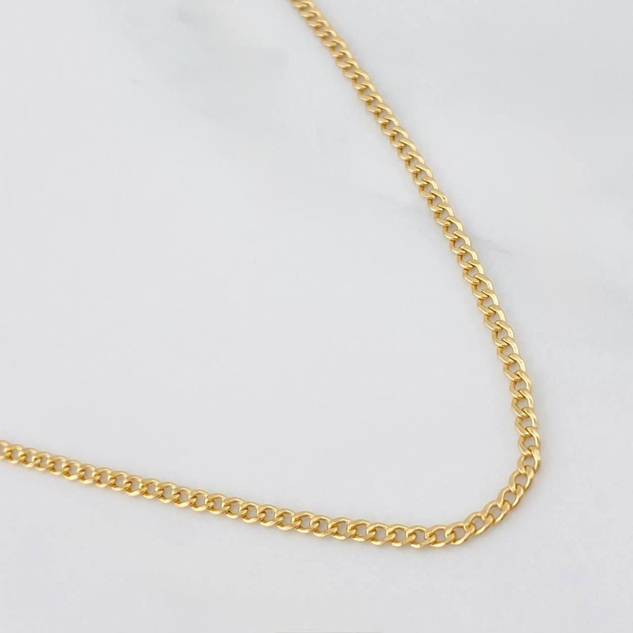 Cadena Cubana 5g / 24 in / 1.5mm Oro Amarillo 18K