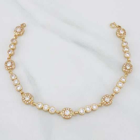 Pulso Tennis Halo 9.05g / 6 3/4 in / 6.3mm Oro Amarillo 18K