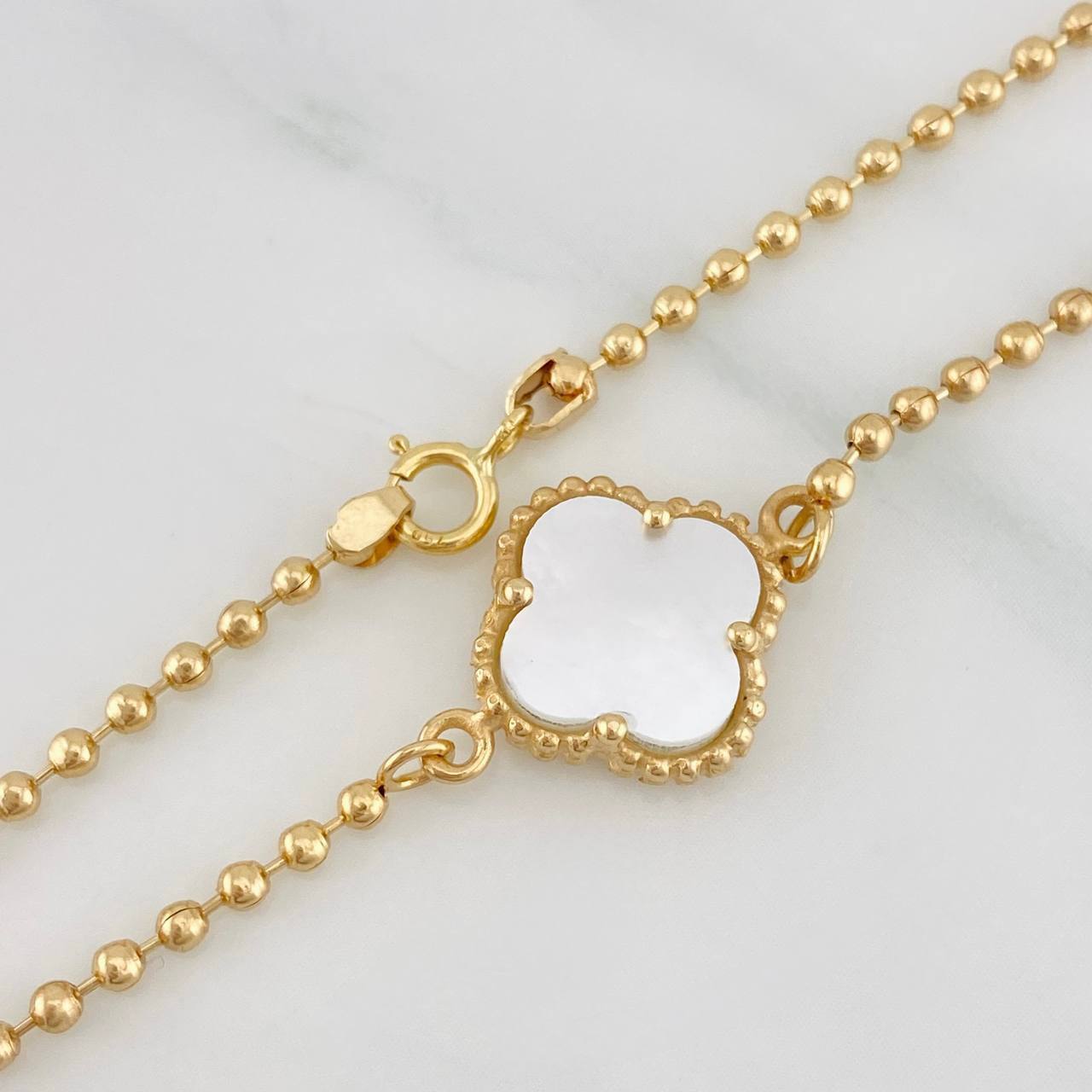 Clover Military Bracelet 3.35g / 7 in / 1.66mm Yellow Gold 18K