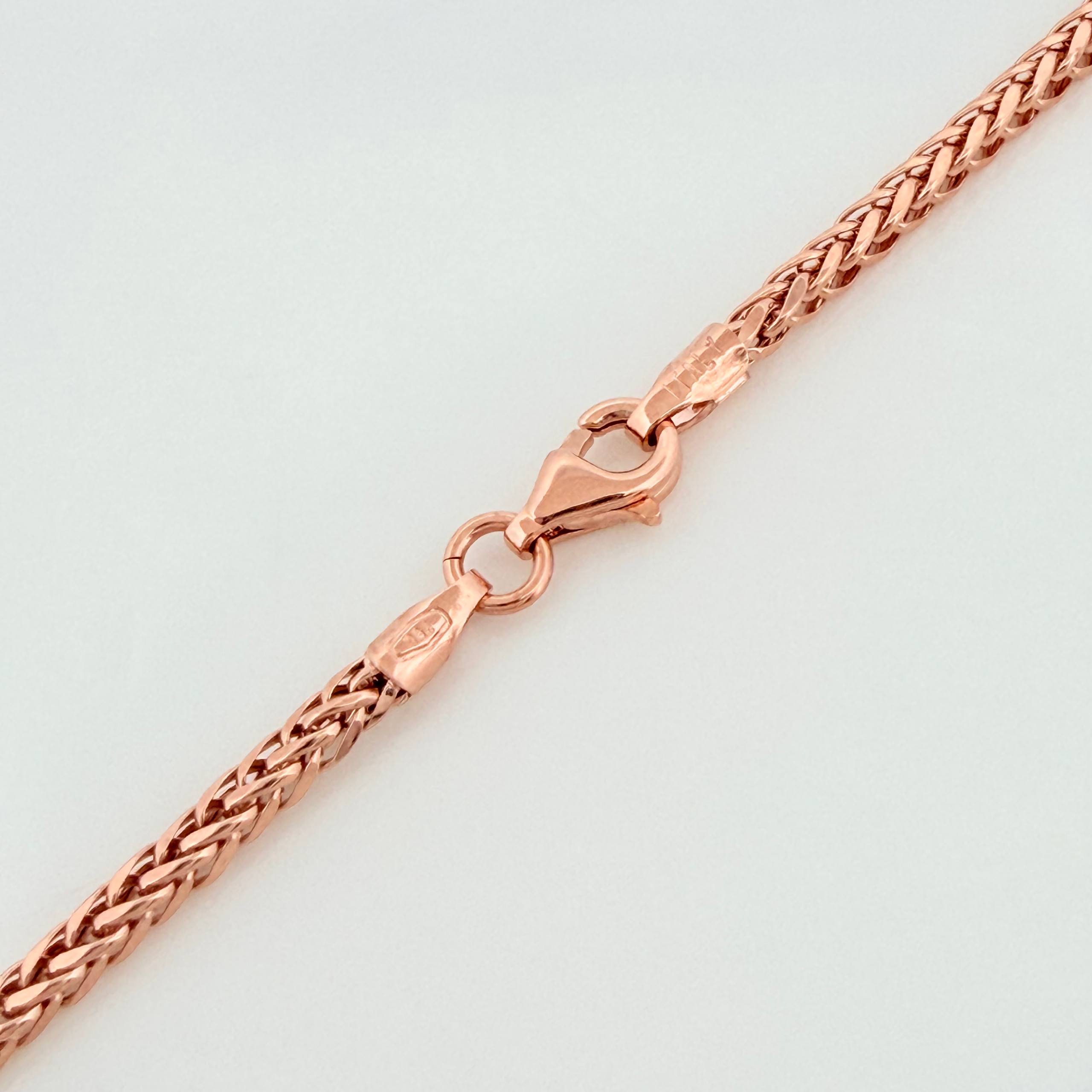 Cadena Franco 5.7g / 23 1/2 in / 2mm Oro Rosa 18K
