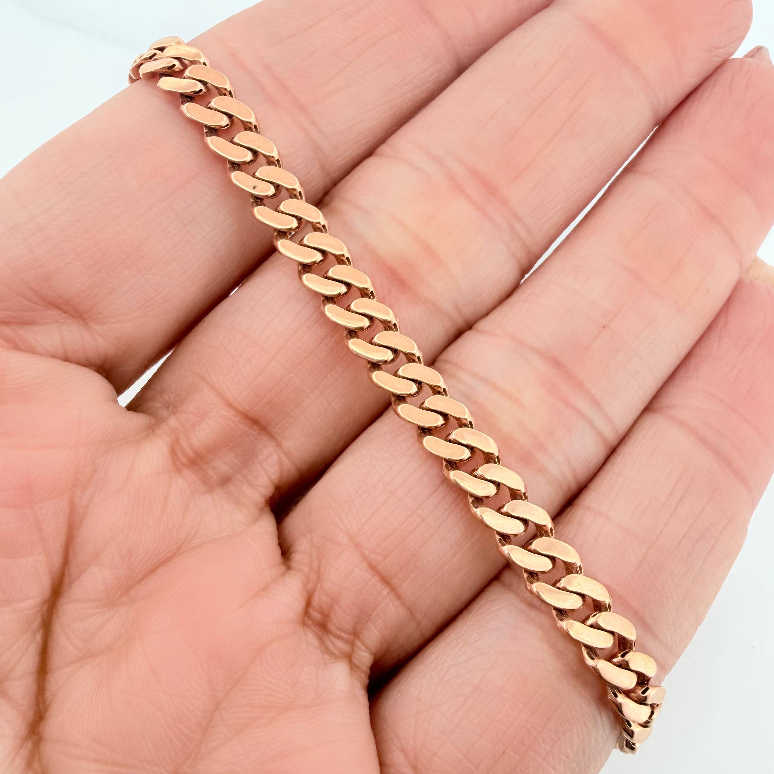 Pulso Cubano infinito 7.2g / 8 1/4 in / 4.8mm Oro Rosa 18K