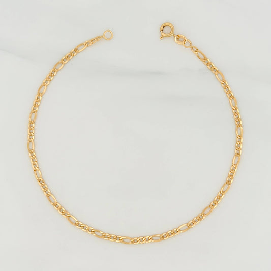 Figaro Anklet 2.2g / 9 3/4 in / 3mm 18K Yellow Gold