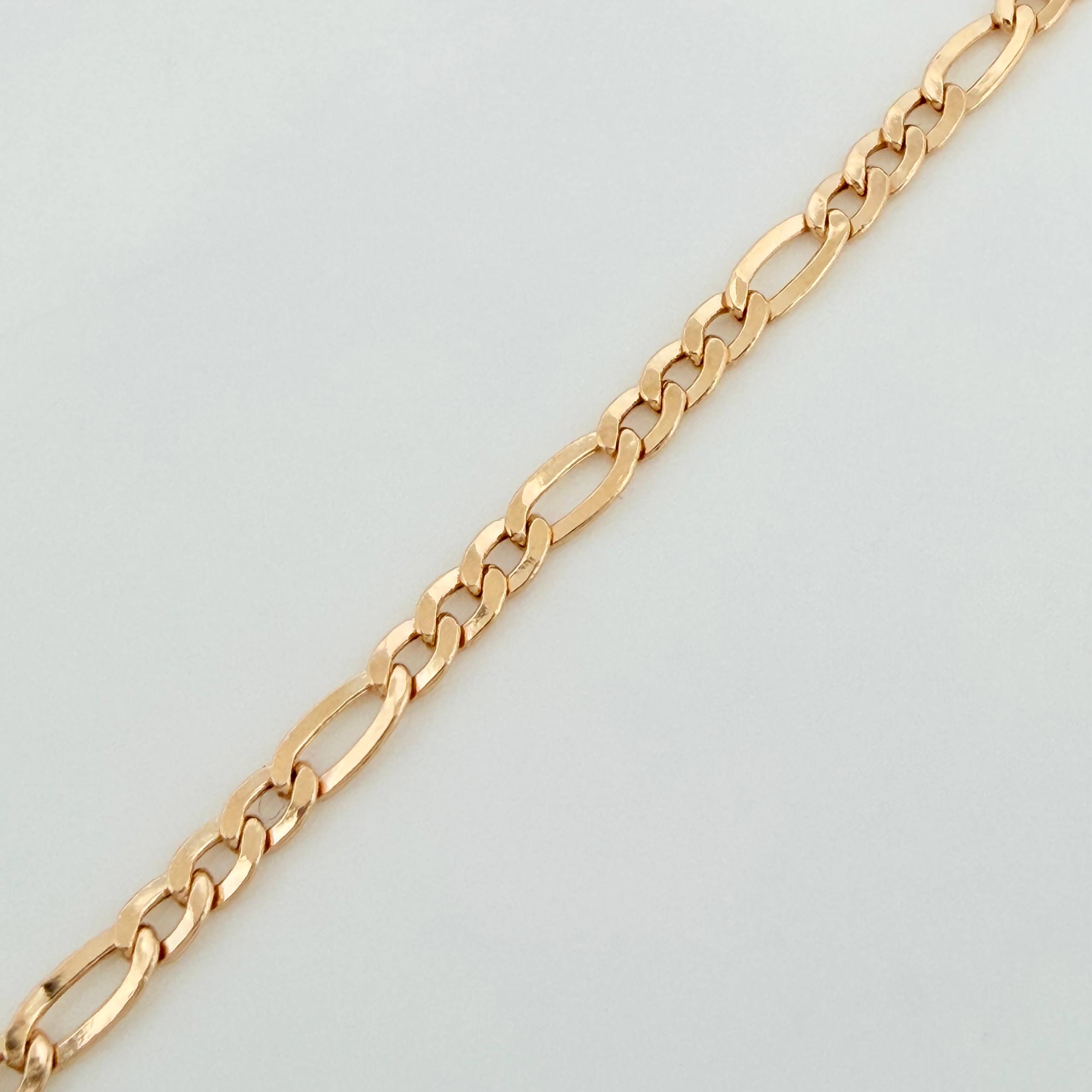 Tobillera Figaro 2.2g / 9 3/4 in / 3mm Oro Amarillo 18K