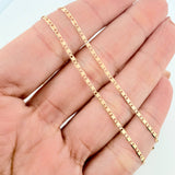Cadena Escalera plana 3g / 23 1/2 in / 1.45mm Oro Amarillo 18K