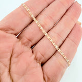 Pulso Escalera plana 1.4g / 7 1/4 in / 2.2mm Tres Oros 18K