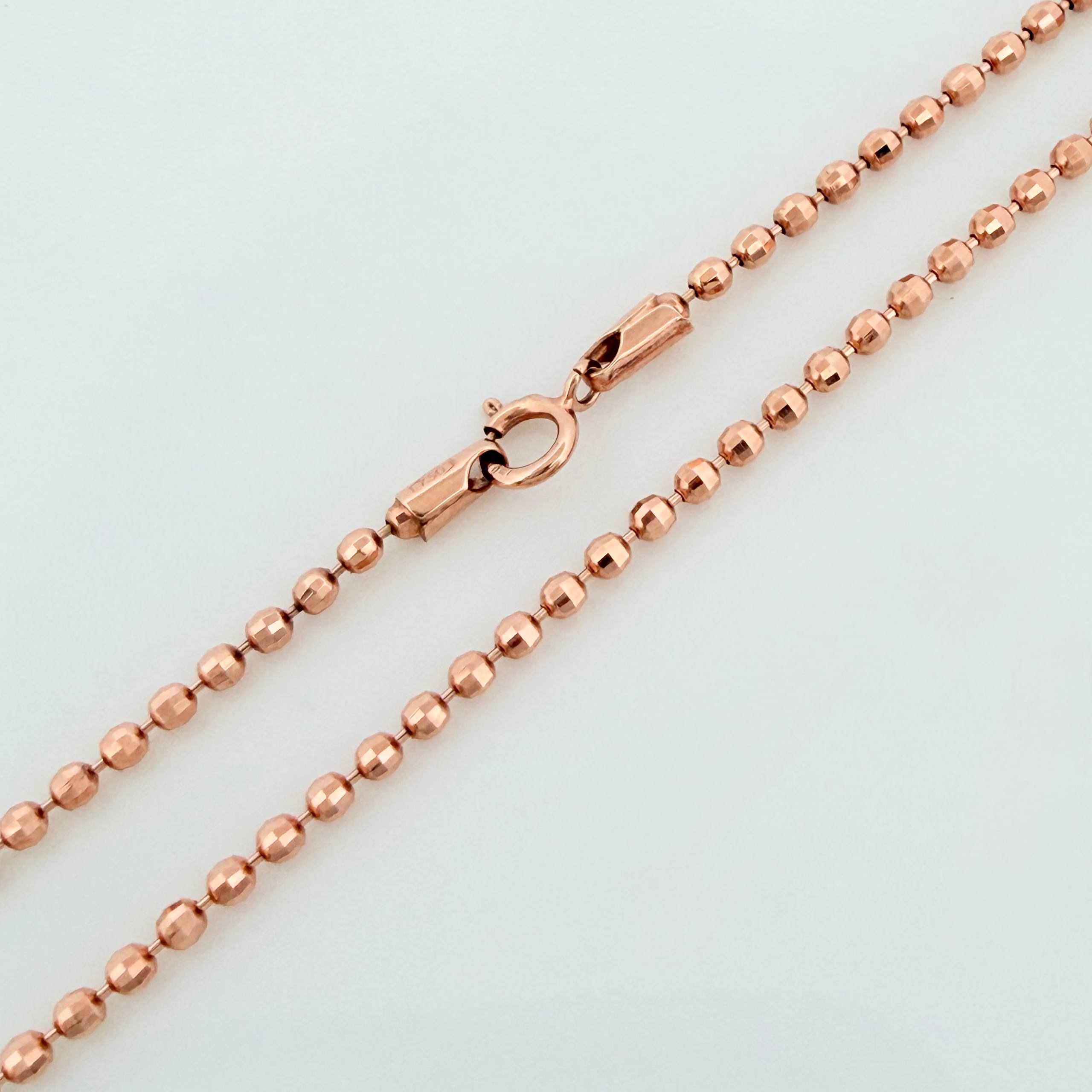Cadena Militar 7.25g / 23 1/2 in / 1mm Oro Rosa 18K