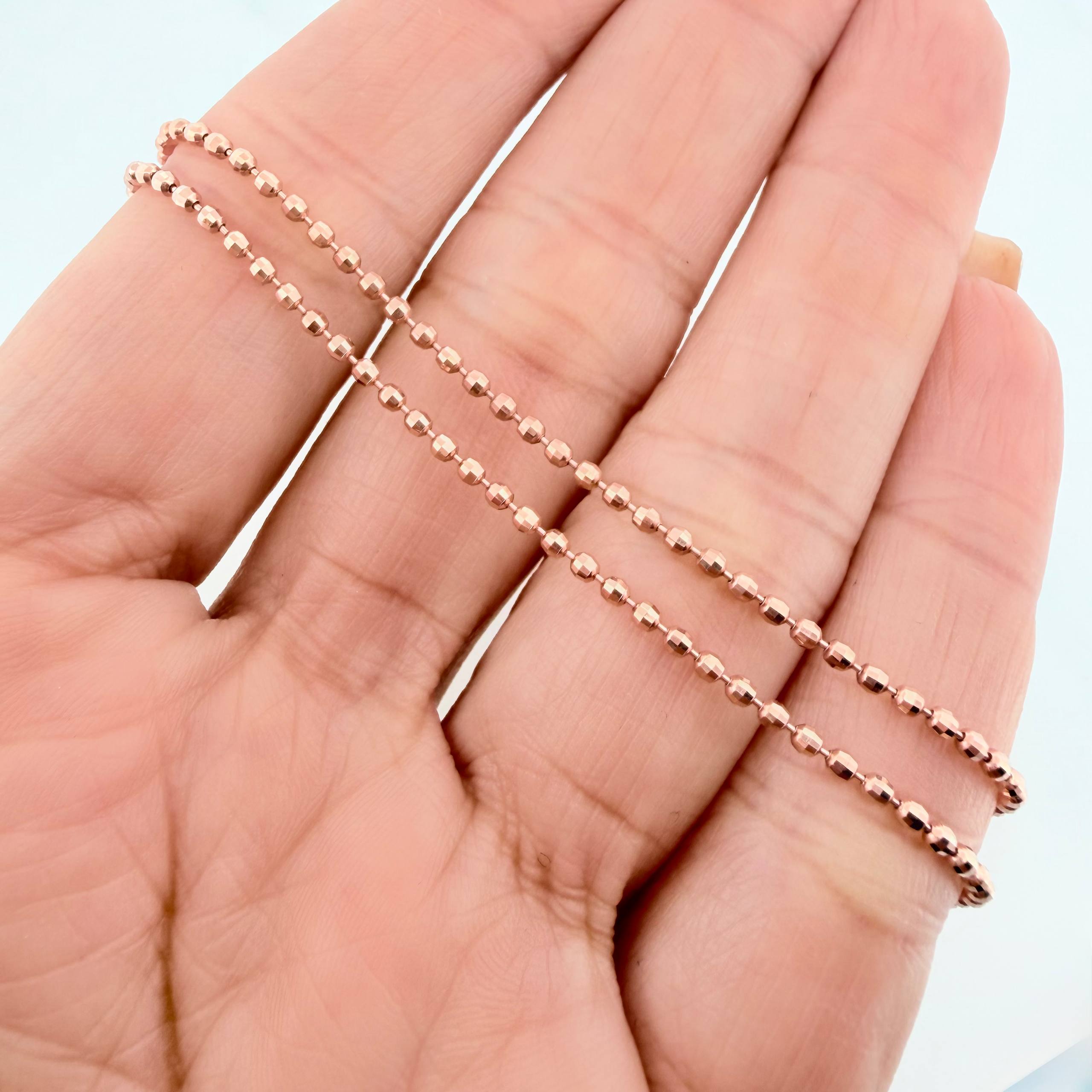 Cadena Militar 3.75g / 23 1/2 in / 0.9mm Oro Rosa 18K