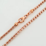 Cadena Ice 10.5g / 20 in / 2mm Dos Oros Blanco Rosa 18K