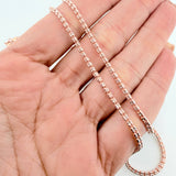 Cadena Ice 10.5g / 20 in / 2mm Dos Oros Blanco Rosa 18K
