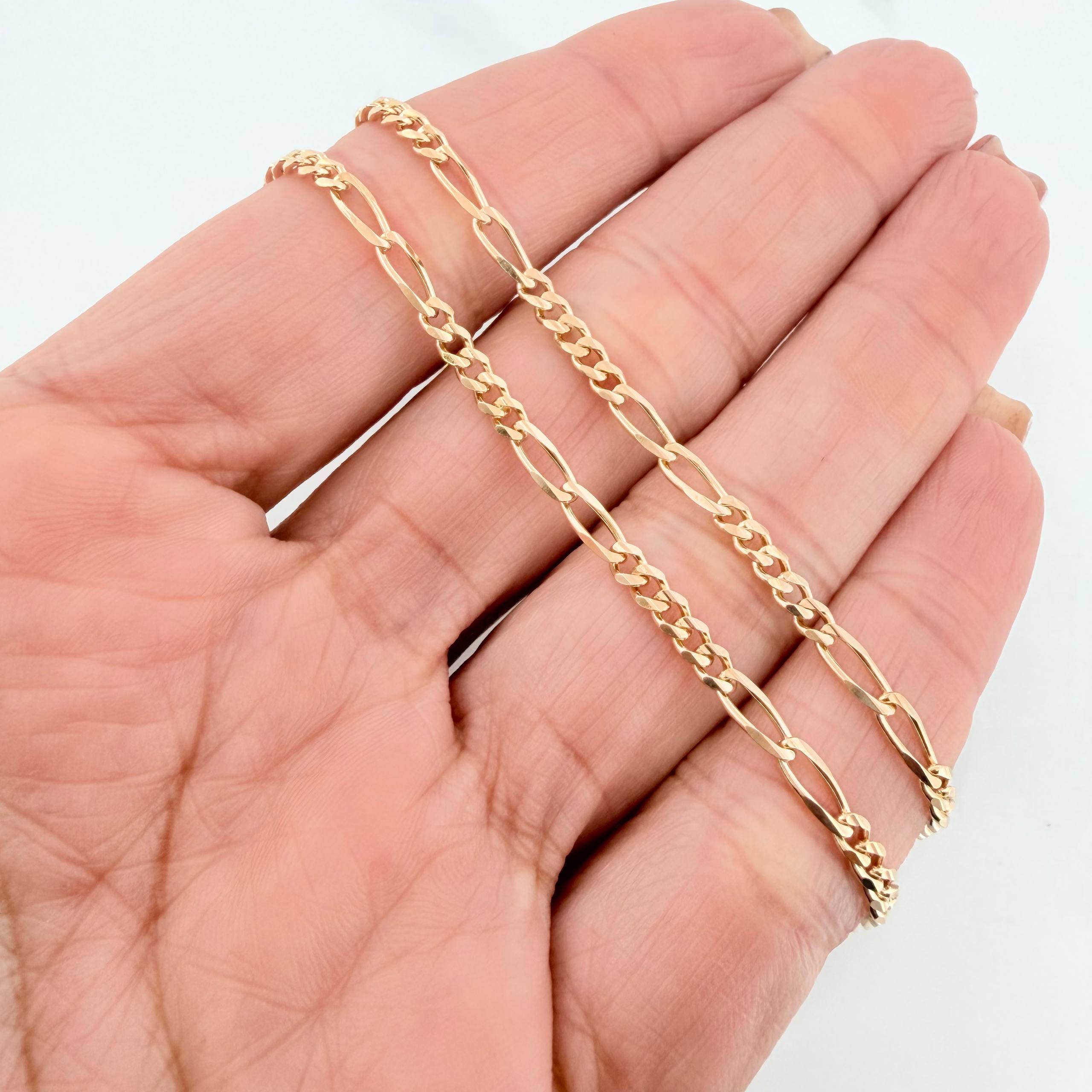 Cadena Figaro 10.3g / 20 in / 1.7mm Oro Amarillo 18K