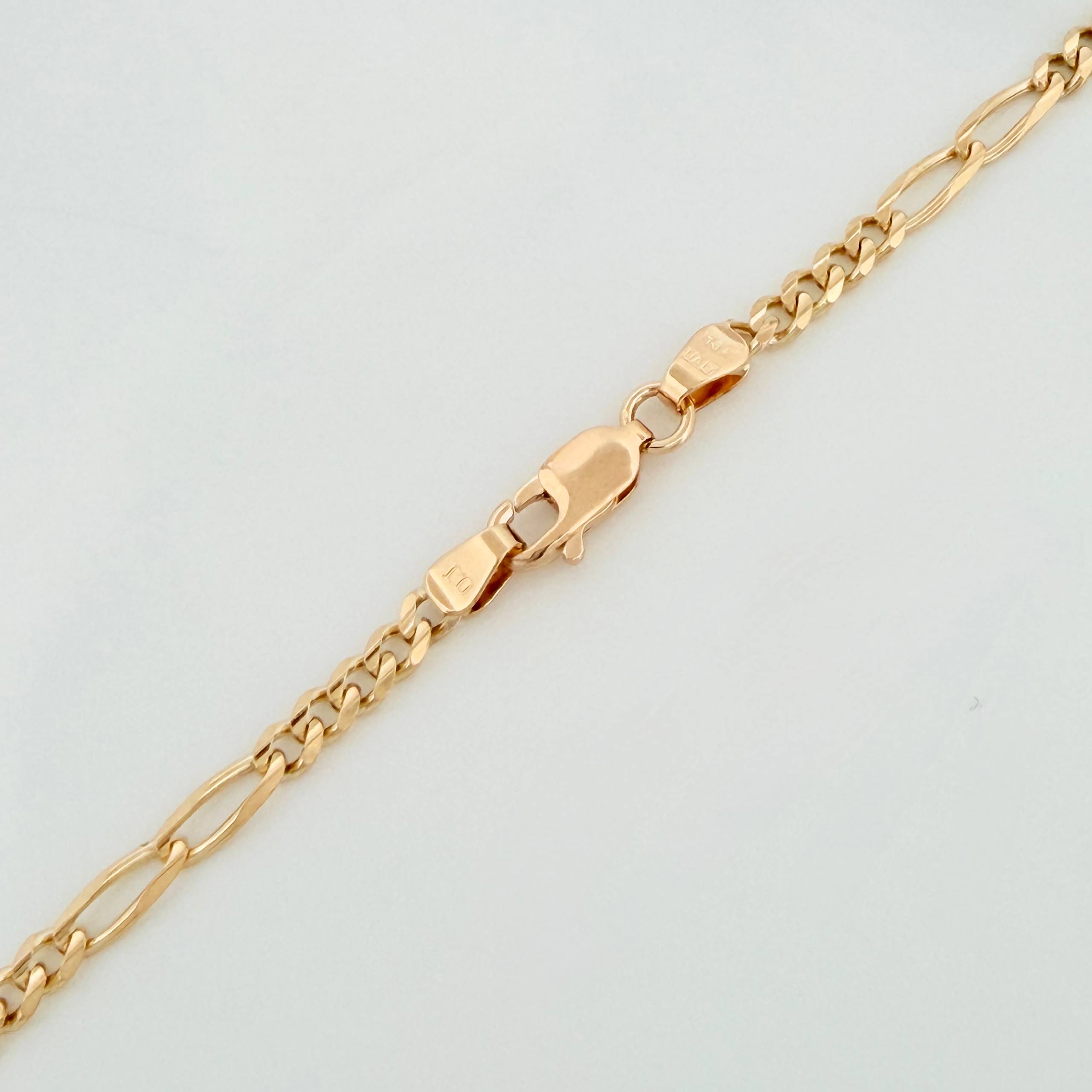 Cadena Figaro 10.3g / 20 in / 1.7mm Oro Amarillo 18K