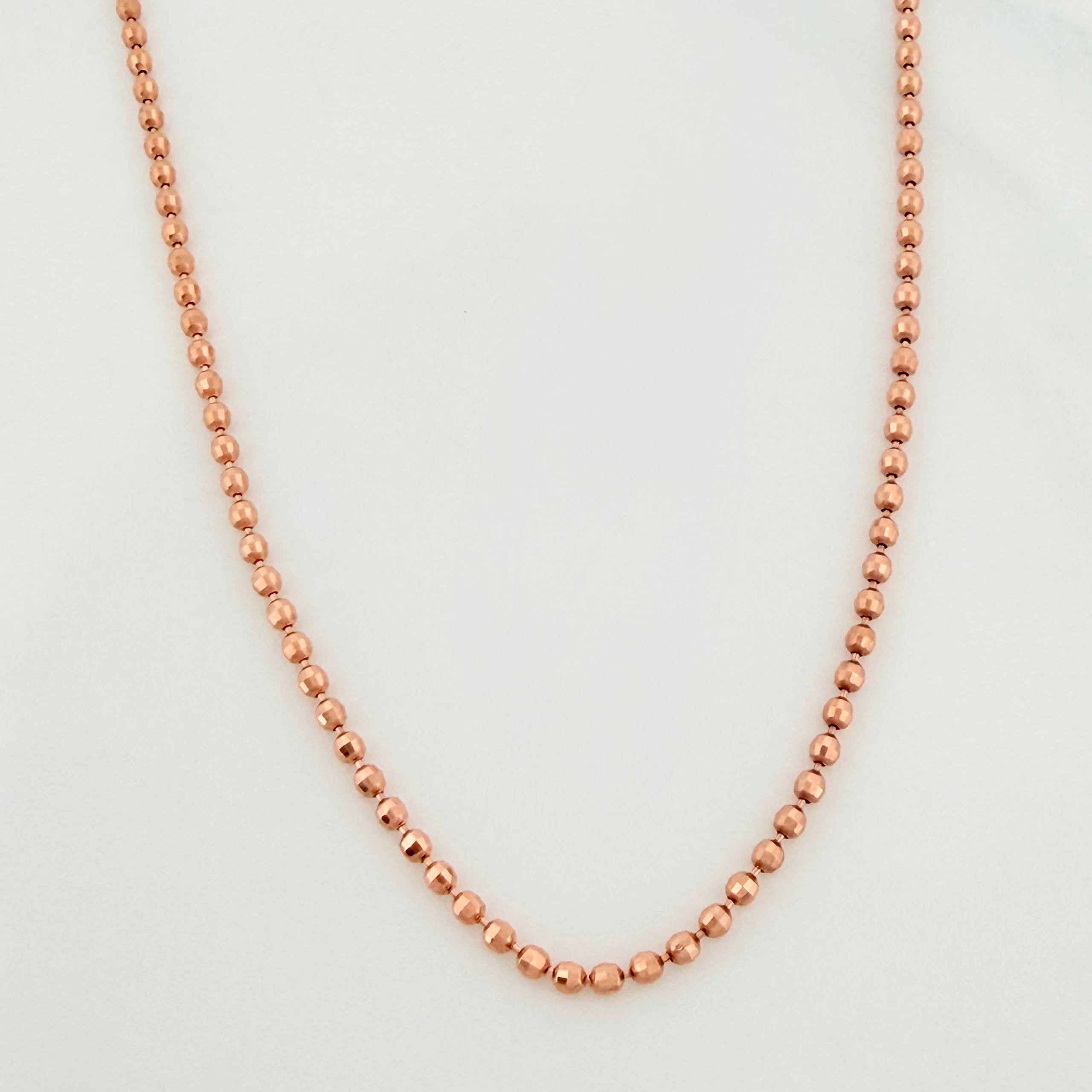 Cadena Militar 8.6g / 23 1/2 in / 1mm Oro Rosa 18K
