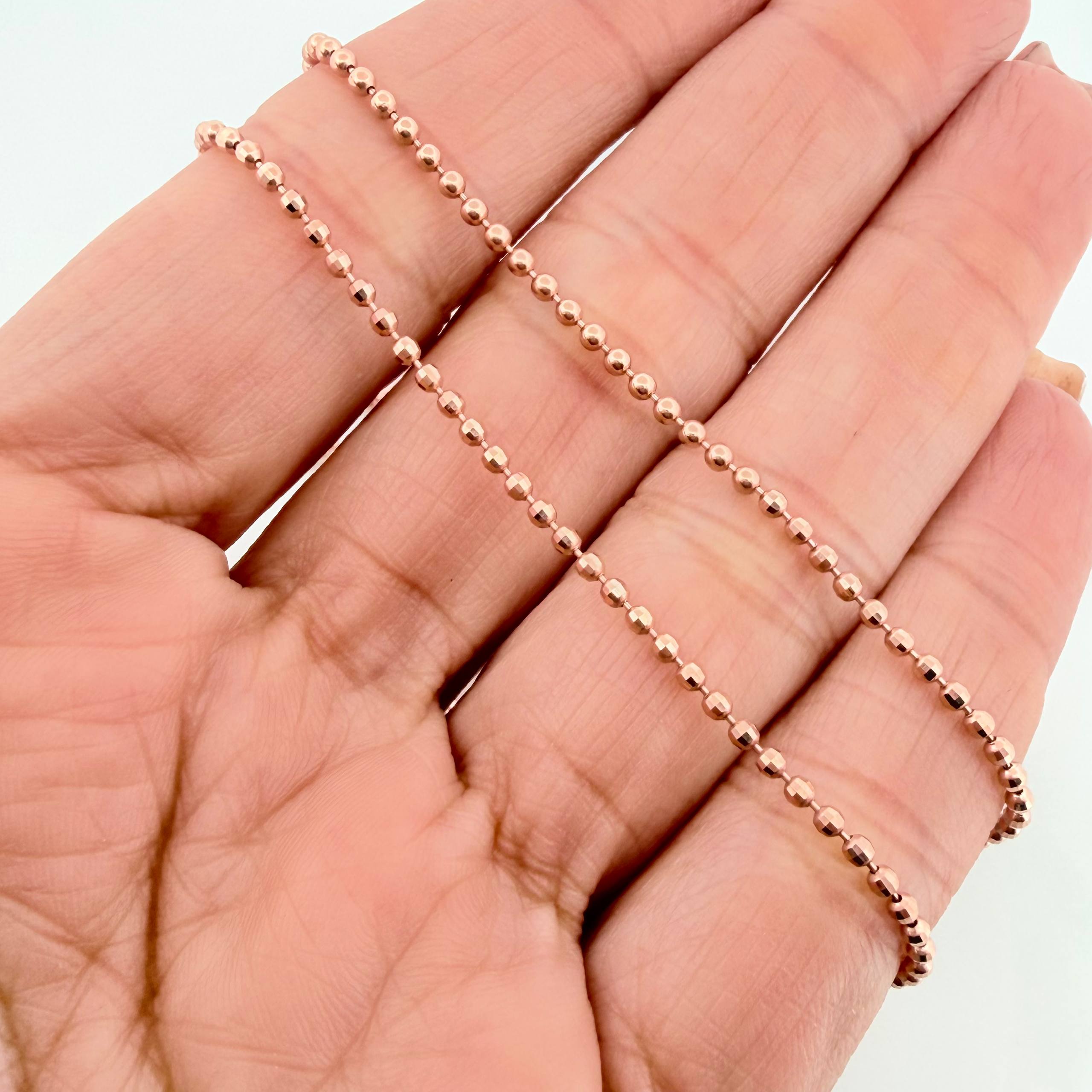 Cadena Militar 8.6g / 23 1/2 in / 1mm Oro Rosa 18K