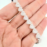 Pulso Corazones Seguidos 17.35g / 7 in / 8mm Plata 925