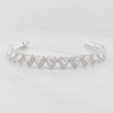 Pulso Corazones Seguidos 17.35g / 7 in / 8mm Plata 925