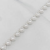 Pulso Corazones Seguidos 17.35g / 7 in / 8mm Plata 925