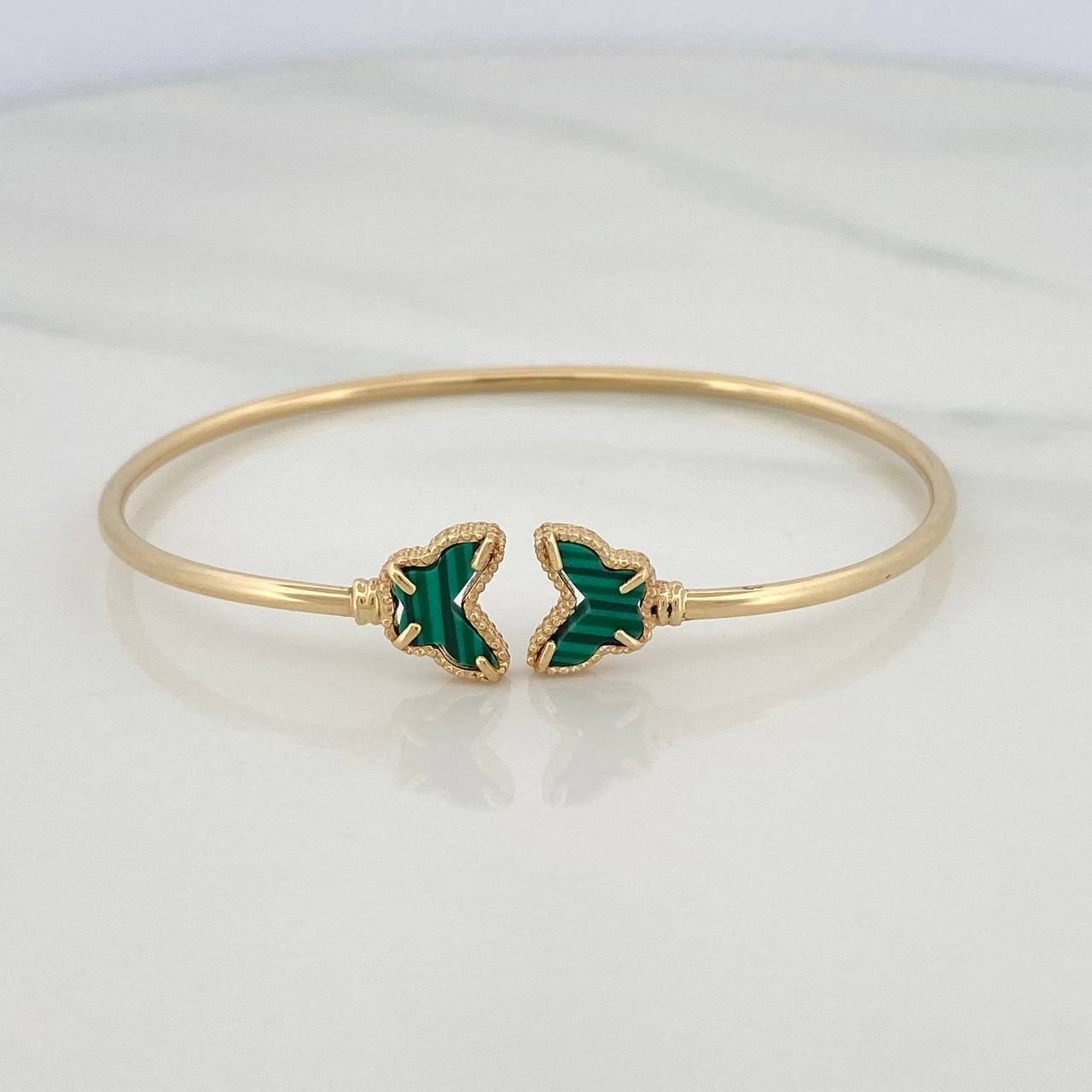 Bracelet Hoop Butterflies 3.2 g / 6 1/4 in / 1.6 mm Yellow Gold 18K