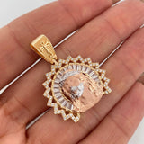 Pendant Face of Christ 7.85g / 1 1/2 in Three Golds 18K