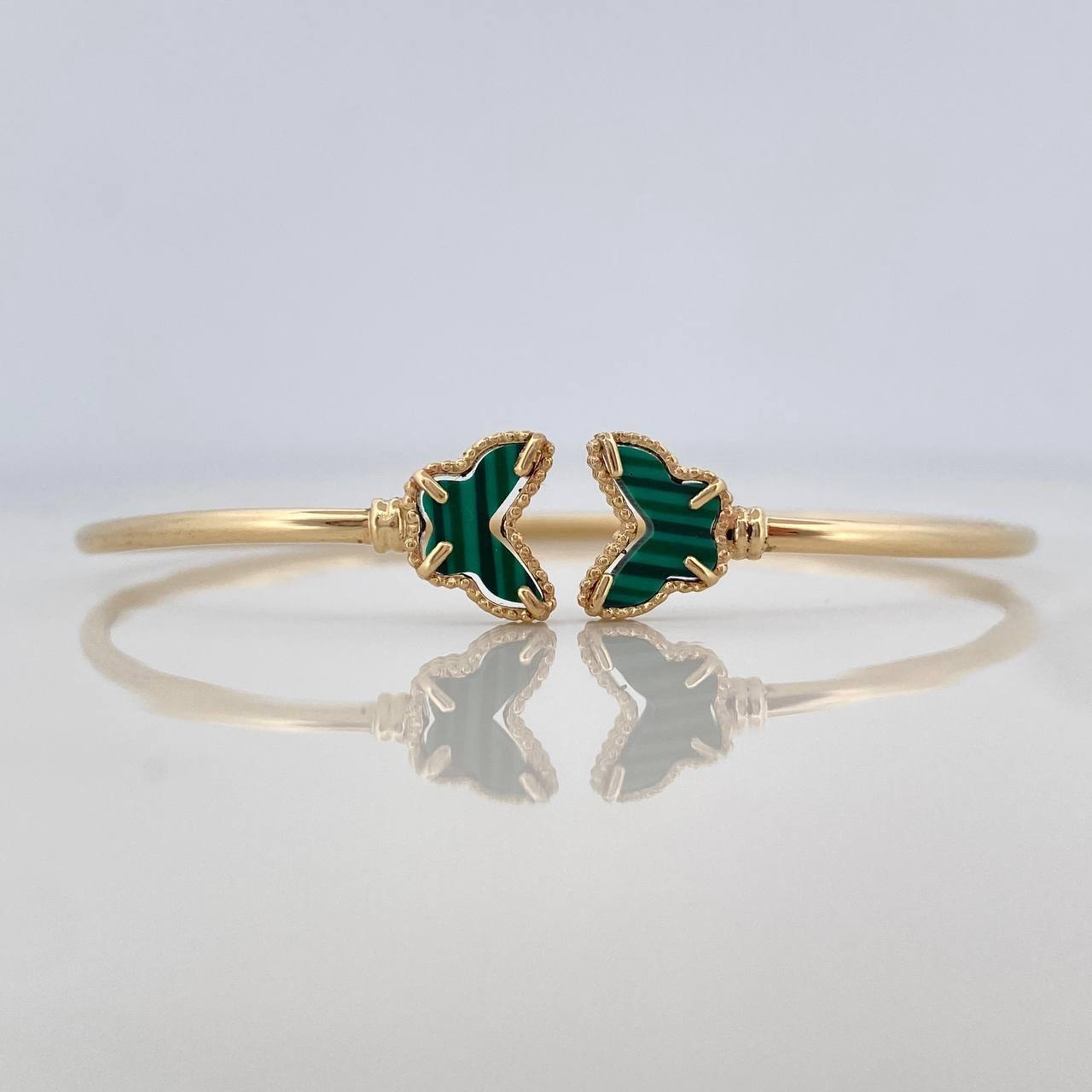 Bracelet Hoop Butterflies 3.2 g / 6 1/4 in / 1.6 mm Yellow Gold 18K