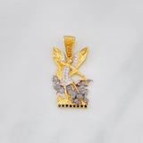 Pendant Saint Michael Archangel 3.9g / 1 1/4 in Three Golds 18K