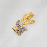 Pendant Saint Michael Archangel 3.9g / 1 1/4 in Three Golds 18K