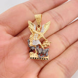 Pendant Saint Michael Archangel 4.25g / 1 1/4 in Three Golds 18K
