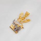 Pendant Saint Michael Archangel 4.55g / 1 1/4 in Three Golds 18K