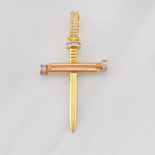 Dije Cruz Clavo 4.05g / 1 1/2 in Tres Oros 18K