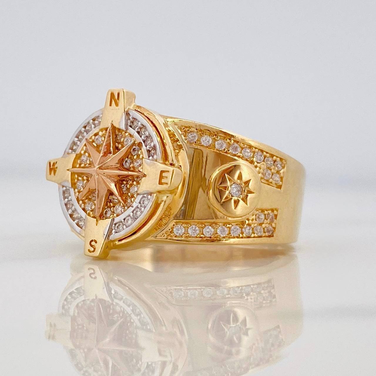 Compass Ring 9.9g / T9 1/4 Three Golds 18K