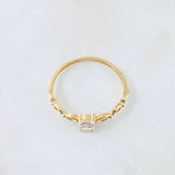 Anillo Solitario Lineas Intercaladas 1gr / T7 1/2 / Oro Amarillo 18K