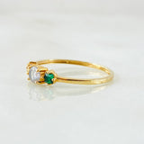 Anillo Solitario Trio Chispa 1.05gr / T6 1/4 / Oro Amarillo 18K