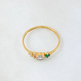Anillo Solitario Trio Chispa 1.05gr / T6 1/4 / Oro Amarillo 18K