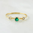 Anillo Solitario Dos Ojos 0.75gr / T6 1/2 / Oro Amarillo 18K