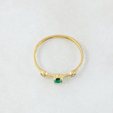 Anillo Solitario Dos Ojos 0.75gr / T6 1/2 / Oro Amarillo 18K