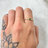 Anillo Solitario Dos Ojos 0.75gr / T6 1/2 / Oro Amarillo 18K