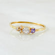 Anillo Solitario Trio Chispa 0.95gr / T6 3/4 / Oro Amarillo 18K